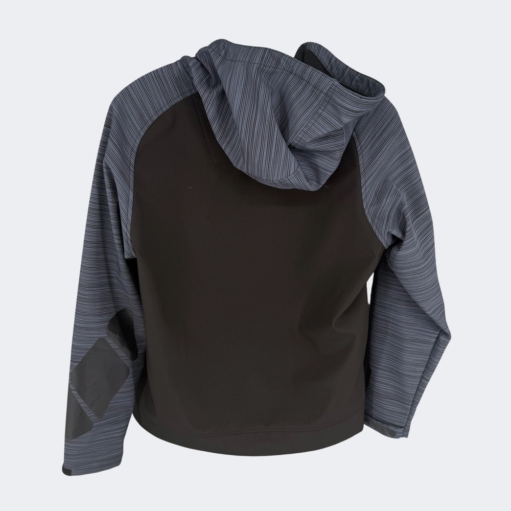 Fox Racing Softshell Jacket Mens Lg Black Grey Waterproof Full Zip Logo Hooded - Picture 2 of 14